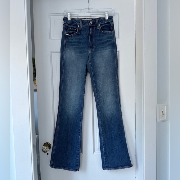 AMO Denim - AMO High Rise Kick Crop Dark Wash Blue Denim Jeans in Patience Size 26